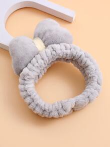 Bow Decor Bath Headband - Grey - View 3