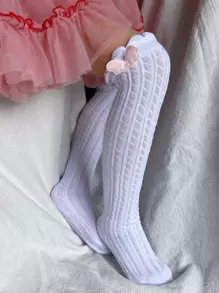 Trang trí cánh cho bé gái mới biết đi trên tất đầu gối - trắng - Xem 1