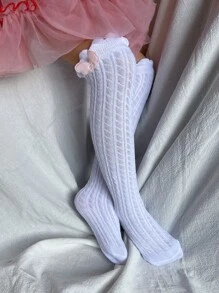 Trang trí cánh cho bé gái mới biết đi trên tất đầu gối - trắng - Xem 3