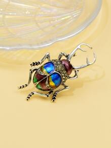 EMERY ROSE 水鑽細節裝飾胸針 - 藍色 - 查看 1