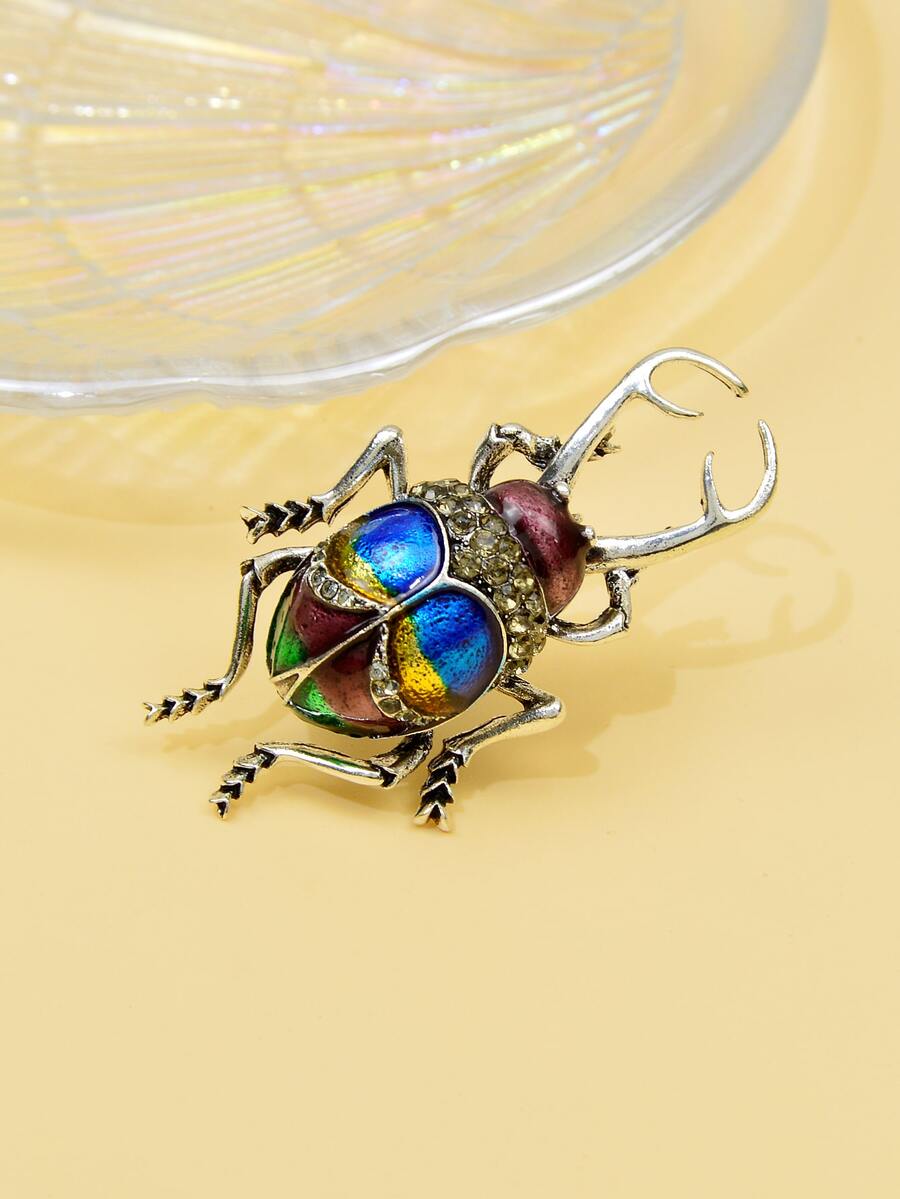 EMERY ROSE 水鑽細節裝飾胸針 - 藍色 - 查看 1