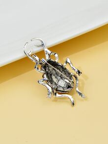 EMERY ROSE 水鑽細節裝飾胸針 - 藍色 - 查看 2