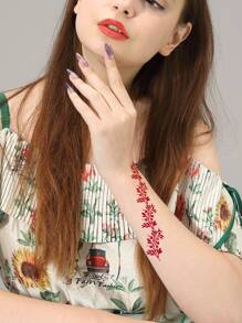 8sheets Geometric Print Tattoo Stencil - Black - View 2