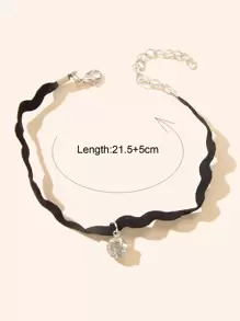 Pulsera tobillera con diseño de diamante de imitación - Negro - Ver 3