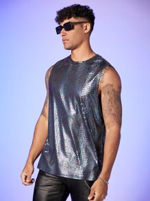 GENTILAND Men Crocodile Print Tank Top - Multicolor - View 6