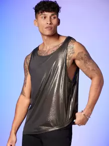 Manfinity Men Metallic Tank Top - Bronze - View 1
