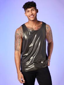 Manfinity Men Metallic Tank Top - Bronze - View 5
