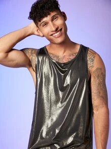 Manfinity Men Metallic Tank Top - Bronze - View 6