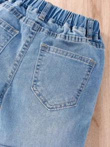 小男童破洞卷邊牛仔短褲