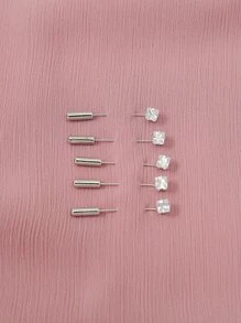 10pcs Rhinestone Decor Scarf Pin Ideal Choice For Gifts - Silver - View 2