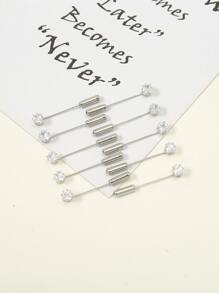 10pcs Rhinestone Decor Scarf Pin Ideal Choice For Gifts - Silver - View 4