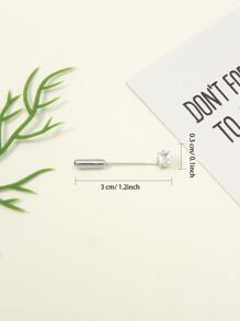 10pcs Rhinestone Decor Scarf Pin Ideal Choice For Gifts - Silver - View 5