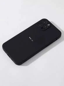 Funda de teléfono de silicona negra con estampado en inglés, compatible con iPhone y Galaxy, 17 Pro Max, 17, Galaxy