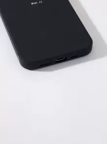 Funda de teléfono de silicona negra con estampado en inglés, compatible con iPhone y Galaxy, 17 Pro Max, 17, Galaxy