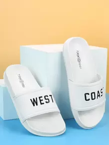 Letter Graphic Single Band Slides - White - View 3