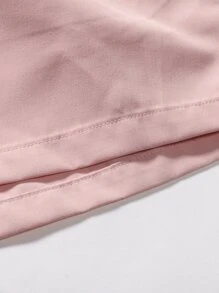 Manfinity Homme 男士純色束口短褲，淺粉色運動休閒短褲 - 淺粉色 - 查看 4