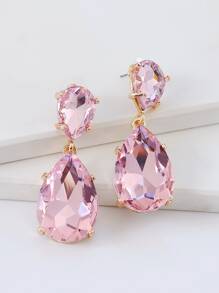 juran Rhinestone Water Drop Earrings