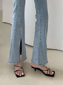 結飾高跟穆勒涼鞋 - 黑色 - 查看 3