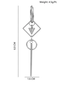 Fashionable and Popular 1pc Men Geometric Decor Drop Earring Stainless Steel Punk Hip Pop Style for Jewelry Gift and for a Stylish Look