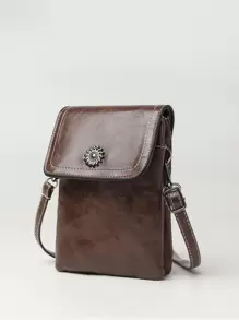 Túi vuông trang trí bằng kim loại nhỏ nhẹ thời trang cho nhân viên văn phòng công sở đi làm kinh doanh đi làm kỷ niệm sinh nhật quà tặng ngày lễ tình nhân túi đựng điện thoại túi đựng điện thoại túi đựng điện thoại cho phụ nữ ví ví ví - màu nâu - Xem 3