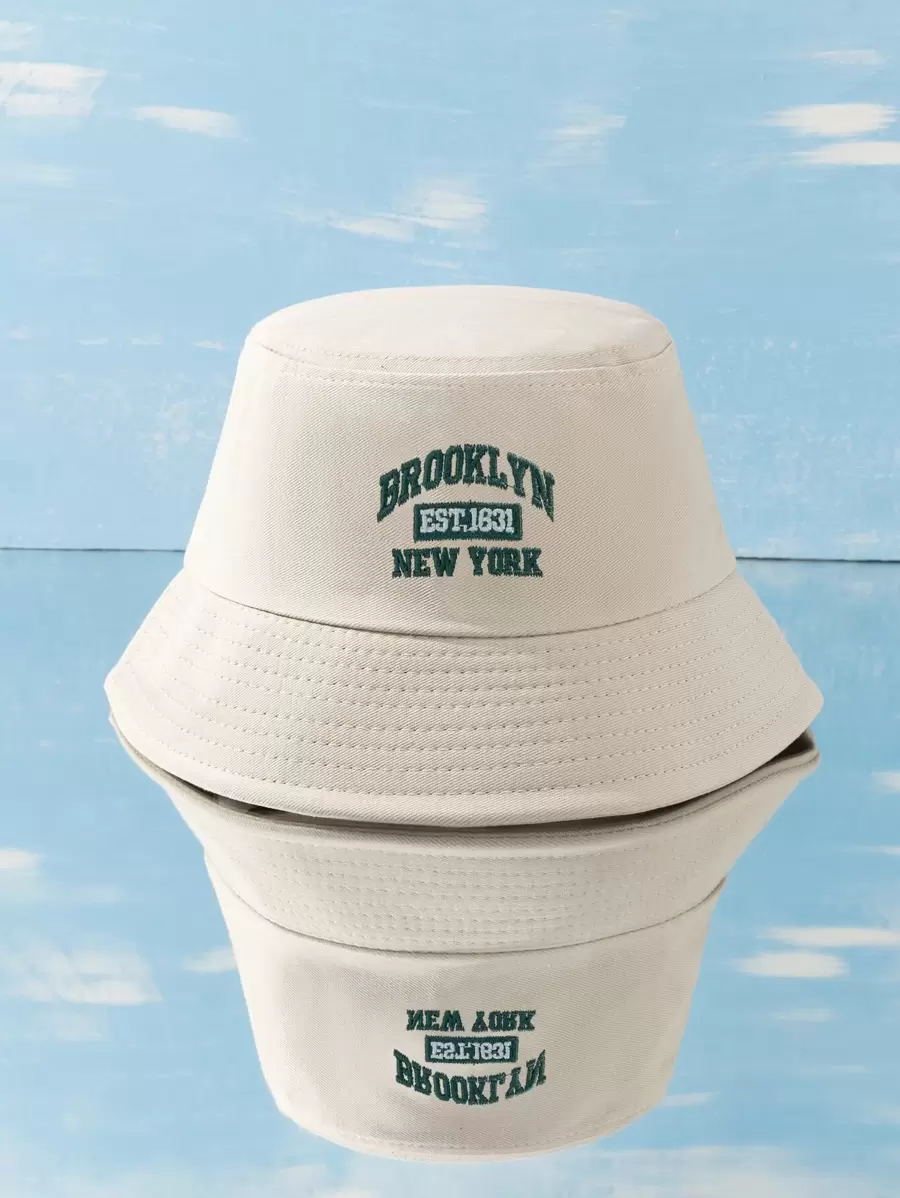 字母刺繡漁夫帽街頭風