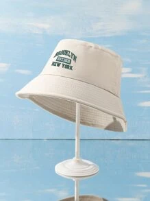 字母刺繡漁夫帽街頭風