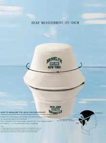 字母刺繡漁夫帽街頭風