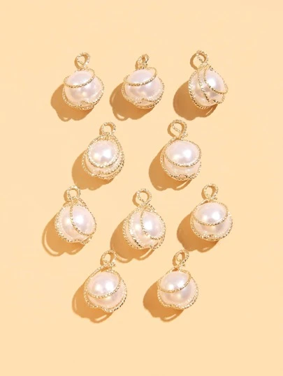 10pcs Faux Pearl DIY Pendant