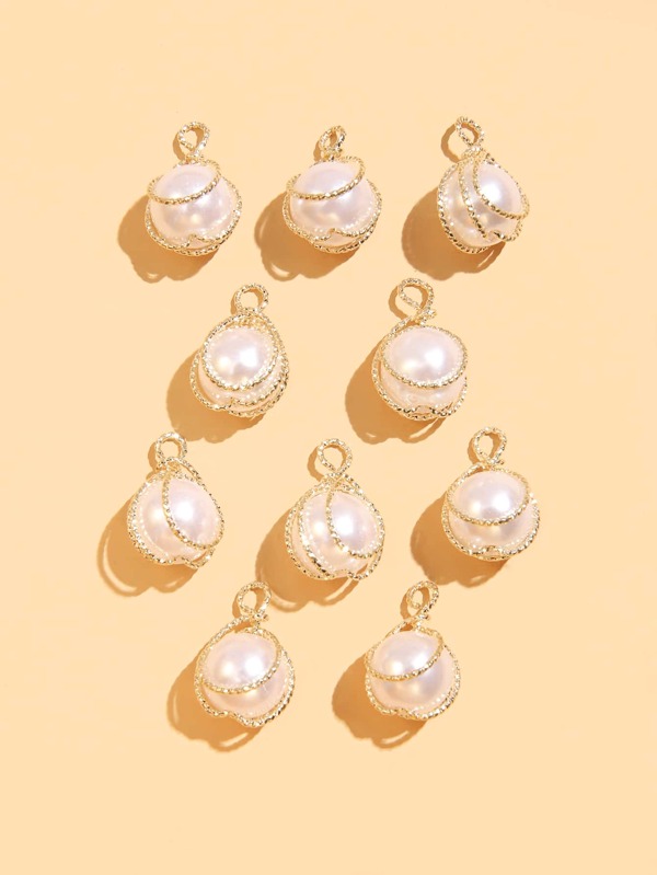 10pcs Faux Pearl DIY Pendant
