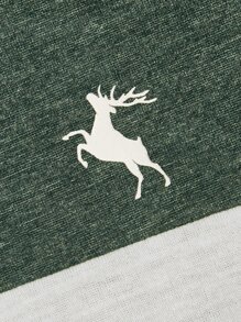 Manfinity VCAY Men Colorblock Elk Print Tee - Army Green - View 3