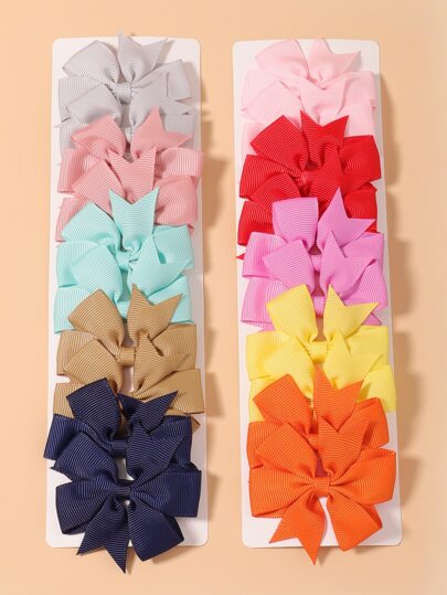 bilicaca 20pcs Toddler Girls Bow Decor Hair Clip