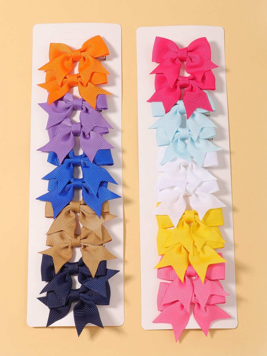 bilicaca 20pcs Toddler Girls Bow Decor Hair Clip