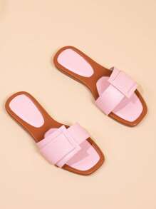 Buckle Decor Slide Sandals - Pink - View 5