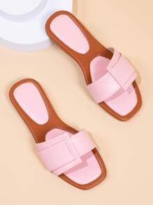 Buckle Decor Slide Sandals - Pink - View 6