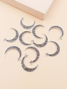 HOTNICE 10入組鏤空月亮吊墜 - 銀色 - 查看 1