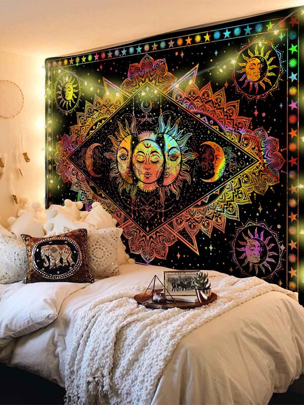Sun Print Tapestry, Flag For Room, Room Decor, Tapestry, Wall Decor, Wall Art ,Room Stuffs, Flags For Room, Home Decor, Wall Tapestry