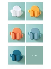 1pc Multifunctional Creative Wall Mount Remote Control Storage Box, Mobile Phone Charging Bedside Rack, Random Color Fall Home Decor Room Decor - Multicolor - View 5