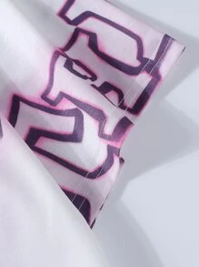 Manfinity EMRG Áo Phông Nam Phù Hợp Với Cổ Tròn Rớt Vai Tay Ngắn Graphic Tee Manga Thường Ngày Mùa Hè Polyester - trắng - Xem 3
