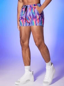 Manfinity Men Drawstring Waist Tie Dye Shorts - Multicolor - View 1