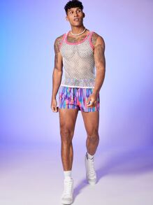 Manfinity Men Drawstring Waist Tie Dye Shorts - Multicolor - View 4