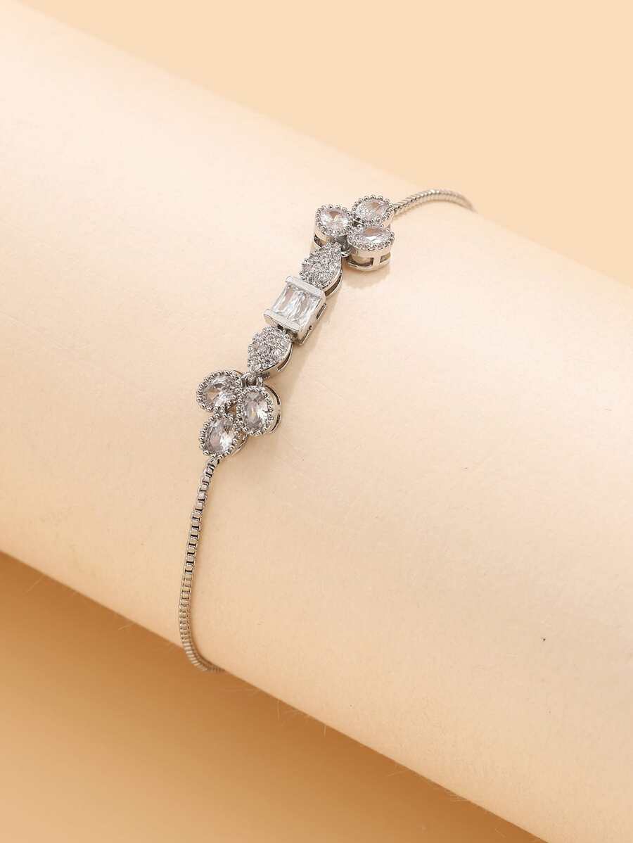 Vòng tay Khối Zirconia  Trang trí - Bạc - Xem 1