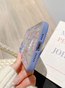 花卉圖案手機外殼 - 淺藍色 - 查看 3