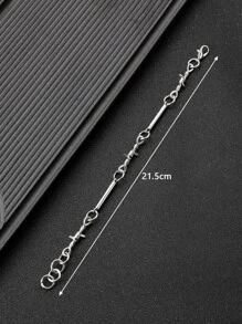 Fashionable and Popular Men Minimalist Bracelet Punk Hip Pop Style Alloy Material for Jewelry Gift and for a Stylish Look - Silver - View 3