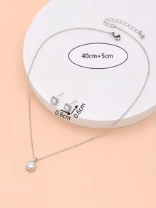 S0300 3 Stücke Kubischem Zirkonia Dekor, Schmuck Set, Kupfer Schmuck