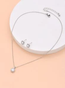 S0300 3 Stücke Kubischem Zirkonia Dekor, Schmuck Set, Kupfer Schmuck