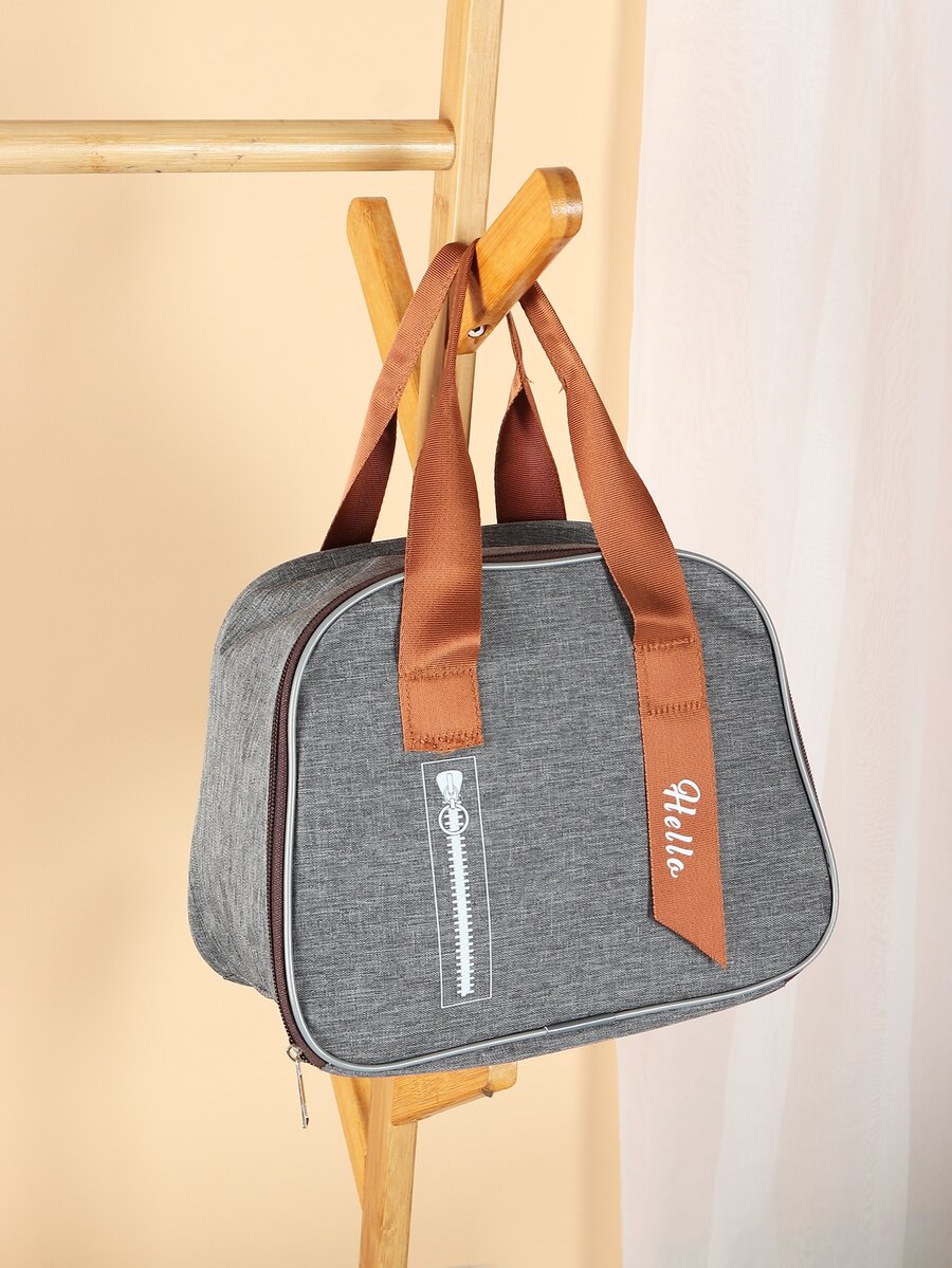 Zipper Pattern Lunch Bag - Multicolor - View 1