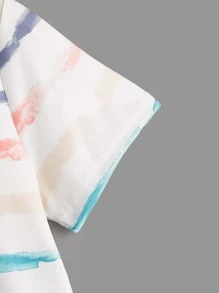 SHEIN Tops con trai lớn Cà vạt nhuộm Slogan Giải trí - Nhiều màu - Xem 4