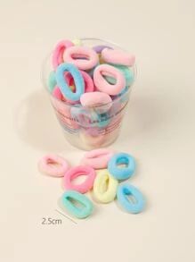 50pcs Solid Hair Tie Ponytail Holder Hair Elastic Hair Rope - Multicolor - View 2