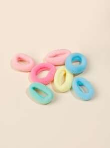 50pcs Solid Hair Tie Ponytail Holder Hair Elastic Hair Rope - Multicolor - View 3
