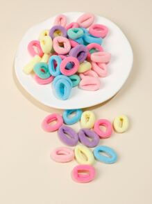 50pcs Solid Hair Tie Ponytail Holder Hair Elastic Hair Rope - Multicolor - View 4